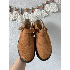 Dr. Martens Isham Chewbacca Suede Toasted Nut Loafers Slip Ons Buckle NEW Men 12